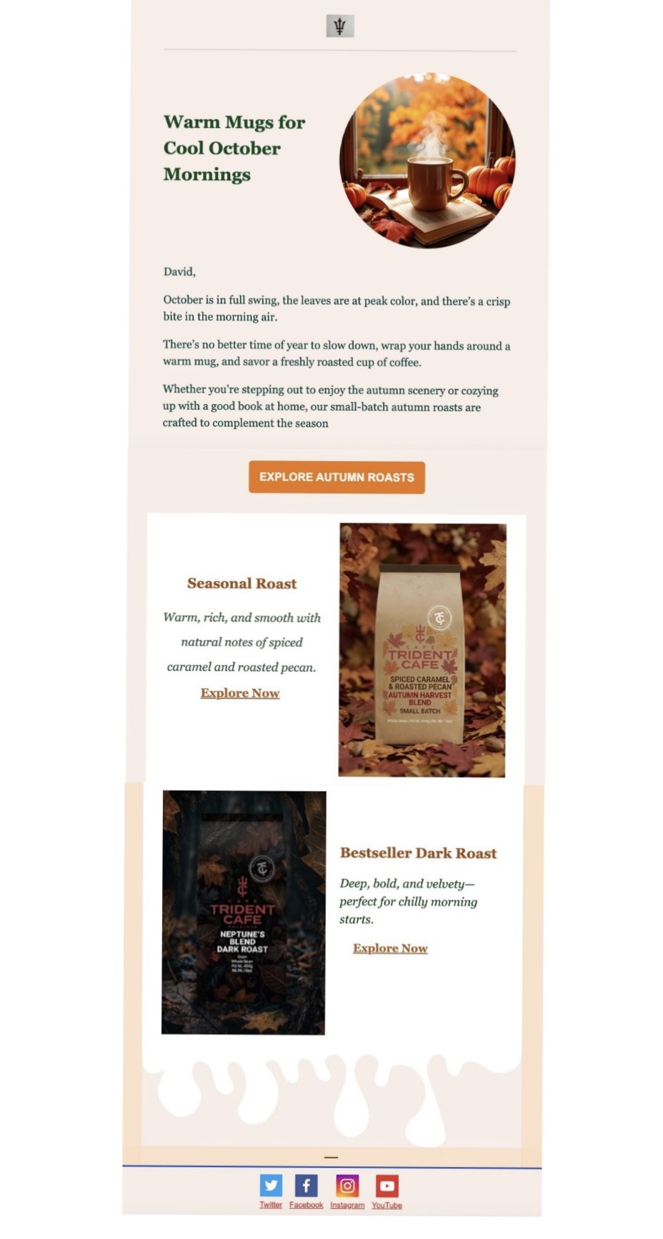 Trident Cafe Autumn Harvest seasonal email